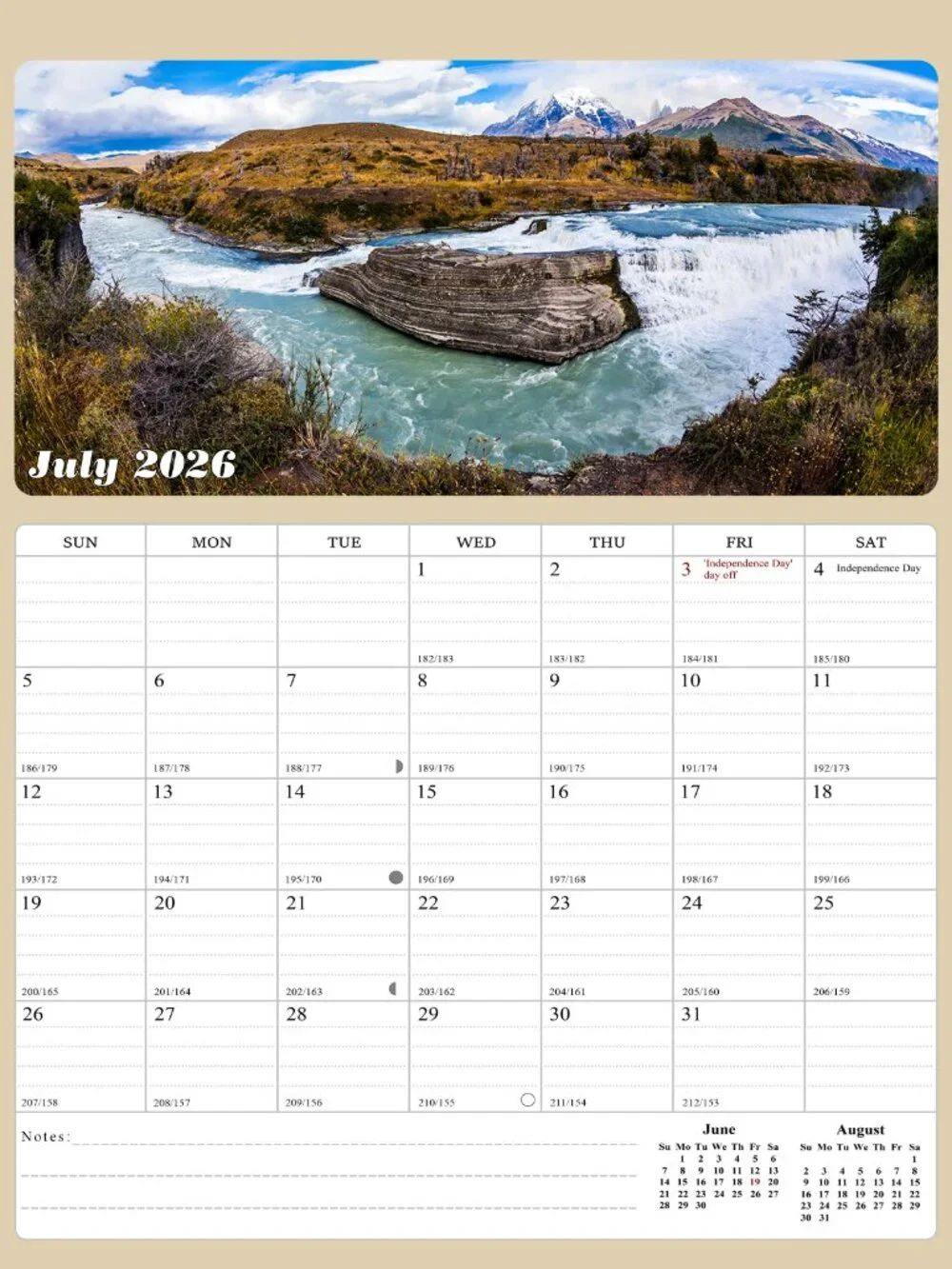 2026 - 2027 Calendar Magnetic Peel & Stick 18 Months 8.5